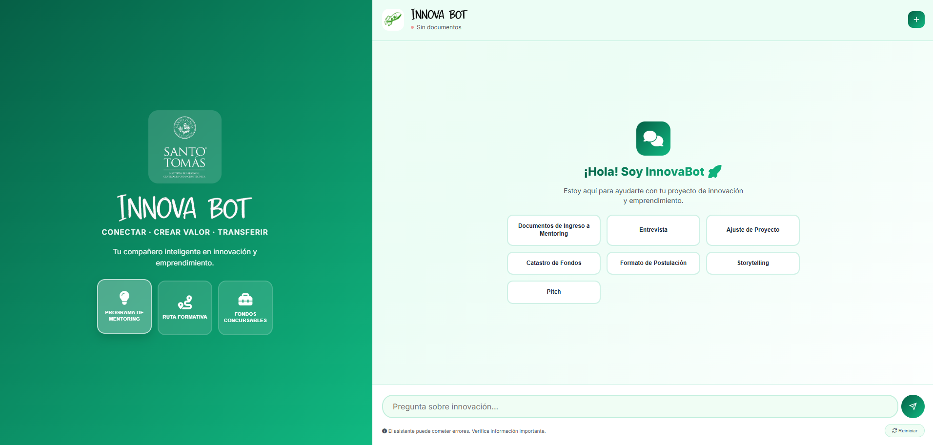 InnovaBot Santo Tomás